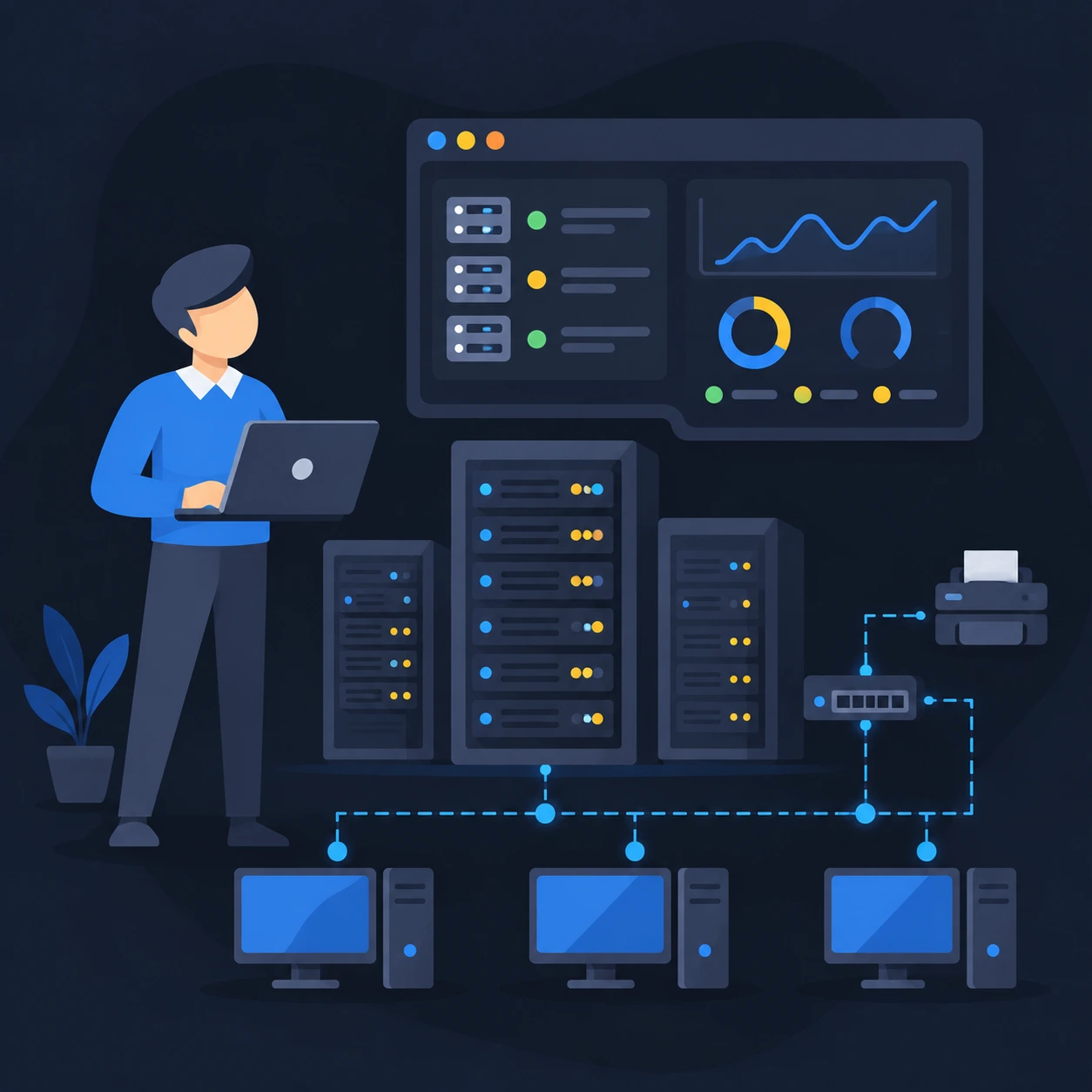 Lokale Systeme und Server in einer Hybrid-Cloud-Umgebung